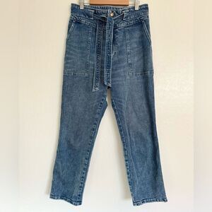 Abercrombie & Fitch Ultra High-Rise Paper Bag Tie Waist Jeans